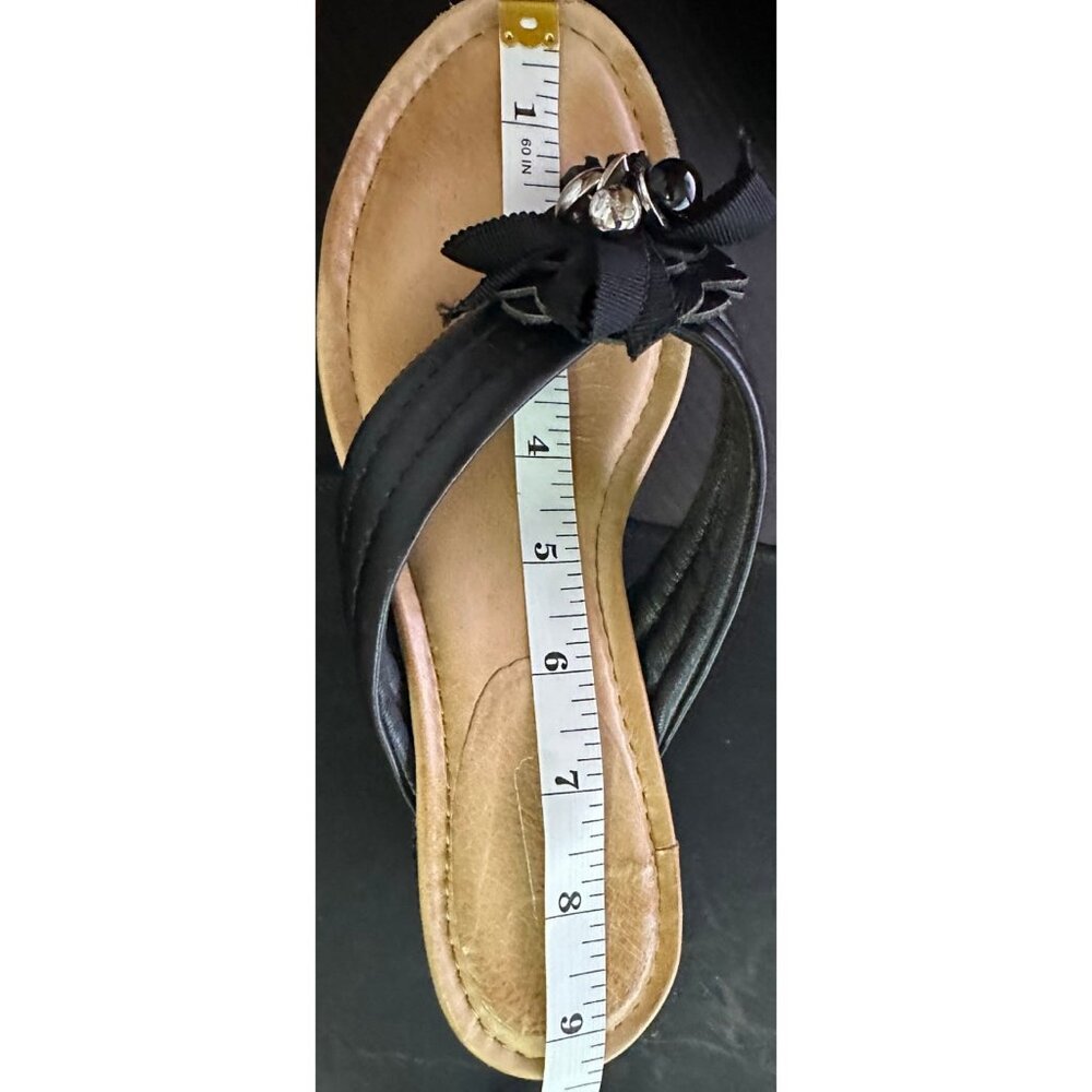 Coach Jainis Size 7B Black Leather and sequin Wedge Sandals. - Picture 9 of 10